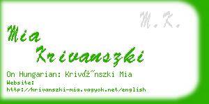 mia krivanszki business card